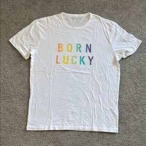 Born Lucky White T-Shirt